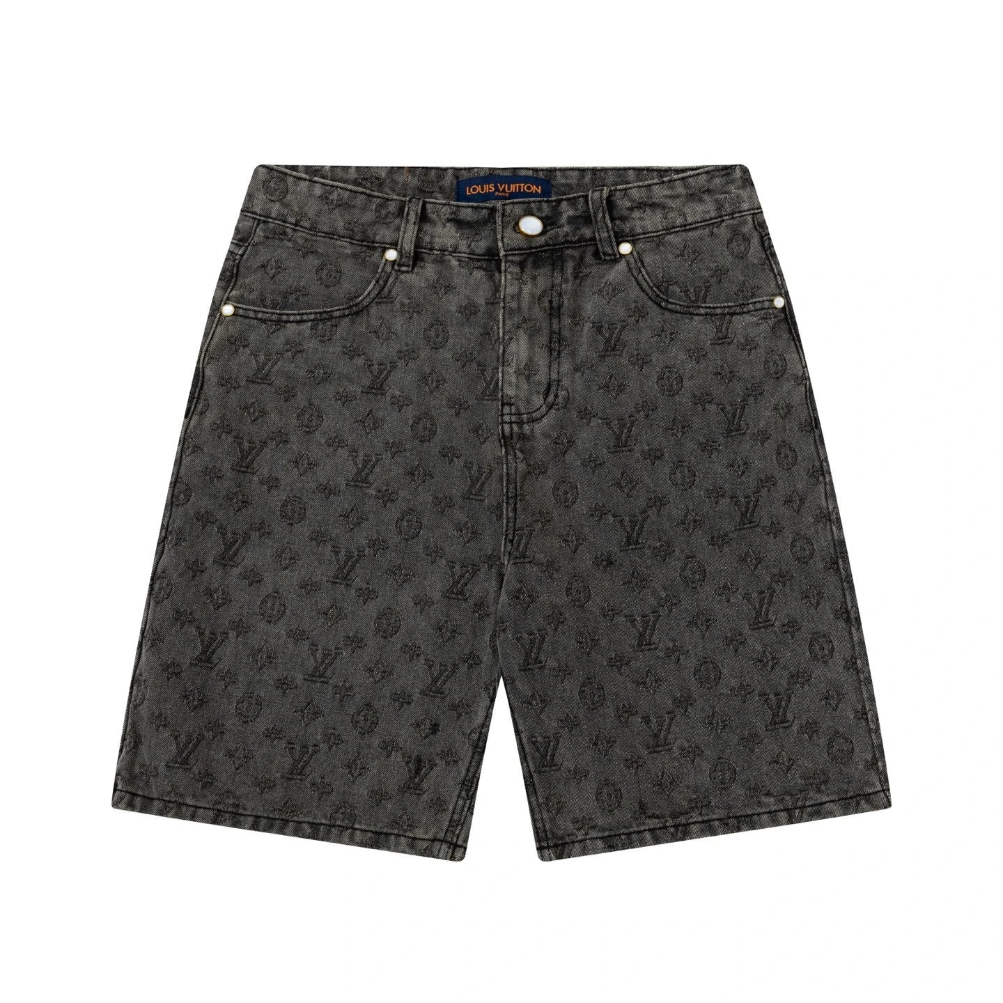 Louis Vuitton LV Shorts Full Print Dark Pattern Old Flower Print logo Denim Shorts Five-Point Pants25ss New Casual Summer Pants5Two-in-One Casual Sweatpants for Men and Women