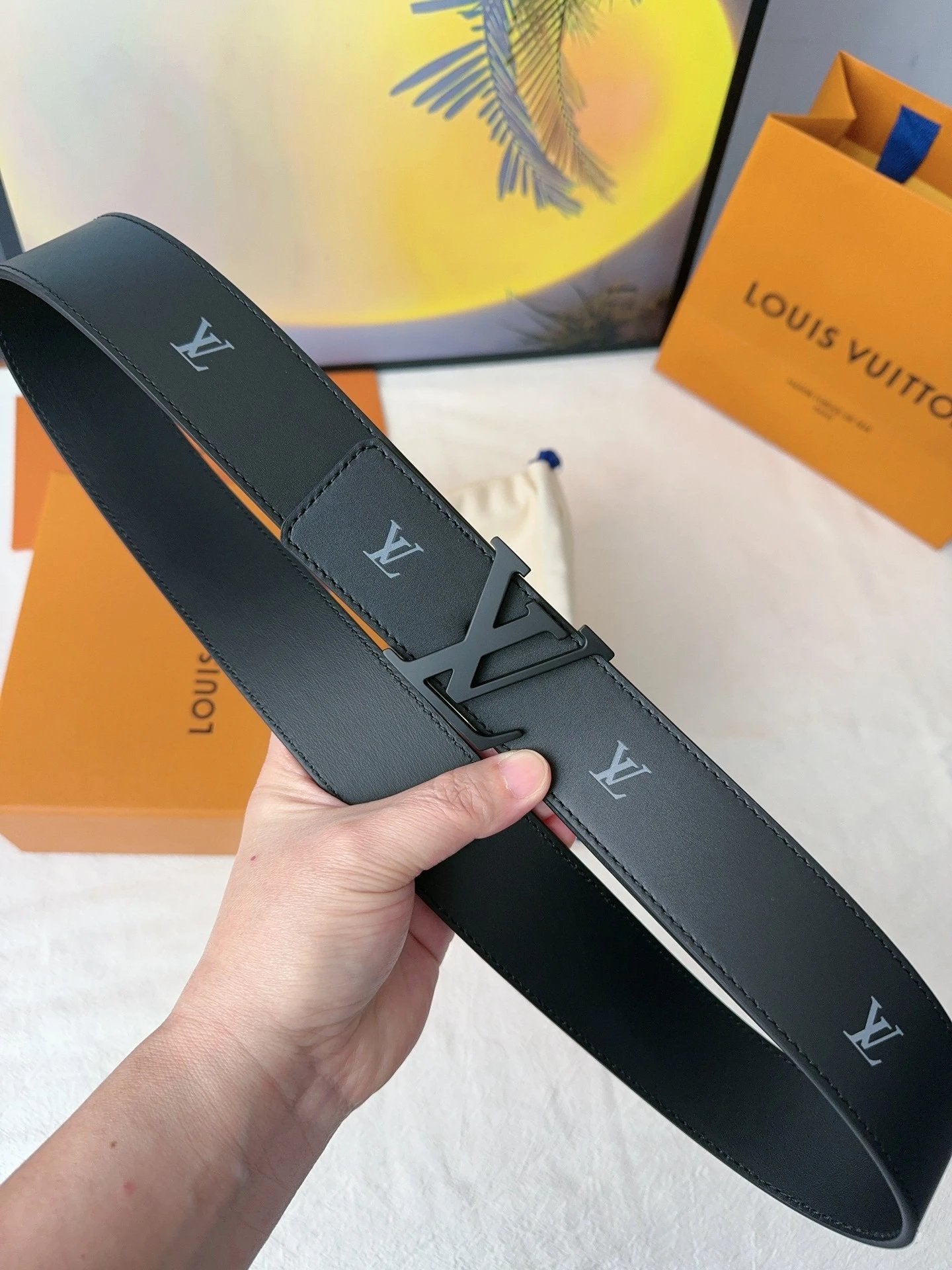 Louis Vuitton LV Belt Top version 【Counter Quality】The Most New Belt4.0cm Men's Belt Metal Buckle Men's Leather Belt with Classic Chessboard Plaid Belt with Genuine Goods Packaging in and out of the Counter No Problem Versatile Casual Fashion Formal Wear