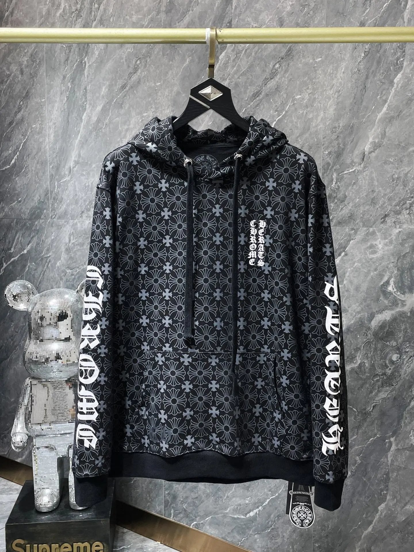 Chrome Hearts Hoodie Cross Hooded Sweater Loose Men's and Women's Zipper Hoodie