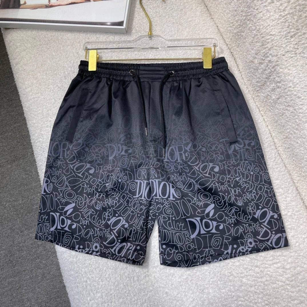 Dior shorts Allover Gradient Letter Print logo Beach Shorts25ss New Men's and Women's Casual Trendy Brand Five-Point Shorts os Loose Quick-Dry Large Shorts5Pants