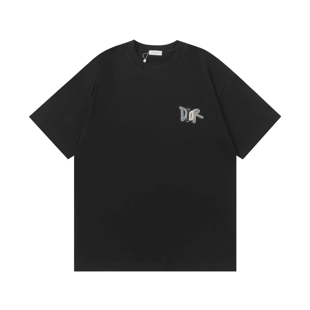 Dior T-shirt Chest Letter Embroidery logo round Neck Short Sleeve25ss New pure cotton T Unisex T-Shirt OS Loose Fit Base Shirt Top Half Sleeve T-Shirt