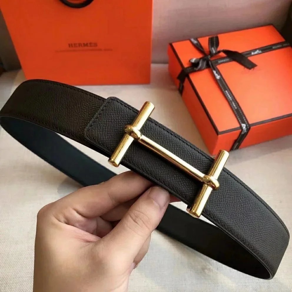 Hermes Belt Top version Brand New High Quality Belt Men's First Layer Cowhide Business Casual Jeans Button Belt