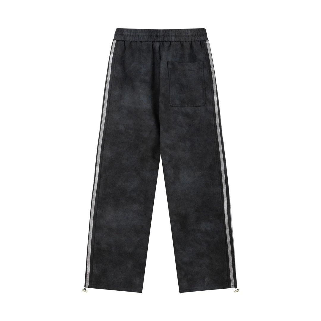 Balenciaga Sweatpants Fleece Lined Thickened Straight Leg Sweatpants Sports Pants Autumn Unisex Long Pants Drawstring Winter Loose Plus Size Casual Pants High Waist Color Block