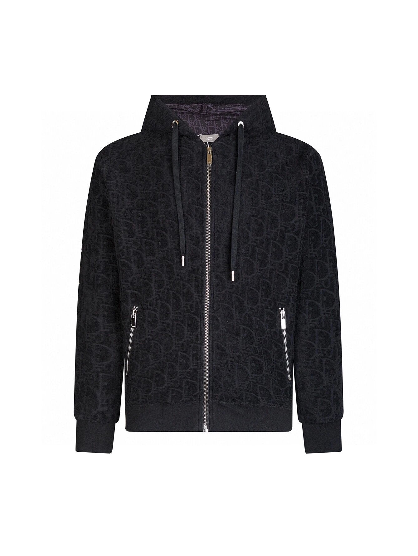 Dior Jackets Presbyopic Full Print Towel Embroidery Jacquard Stitching Presbyopic Hat Hooded Coat for Men and Women
