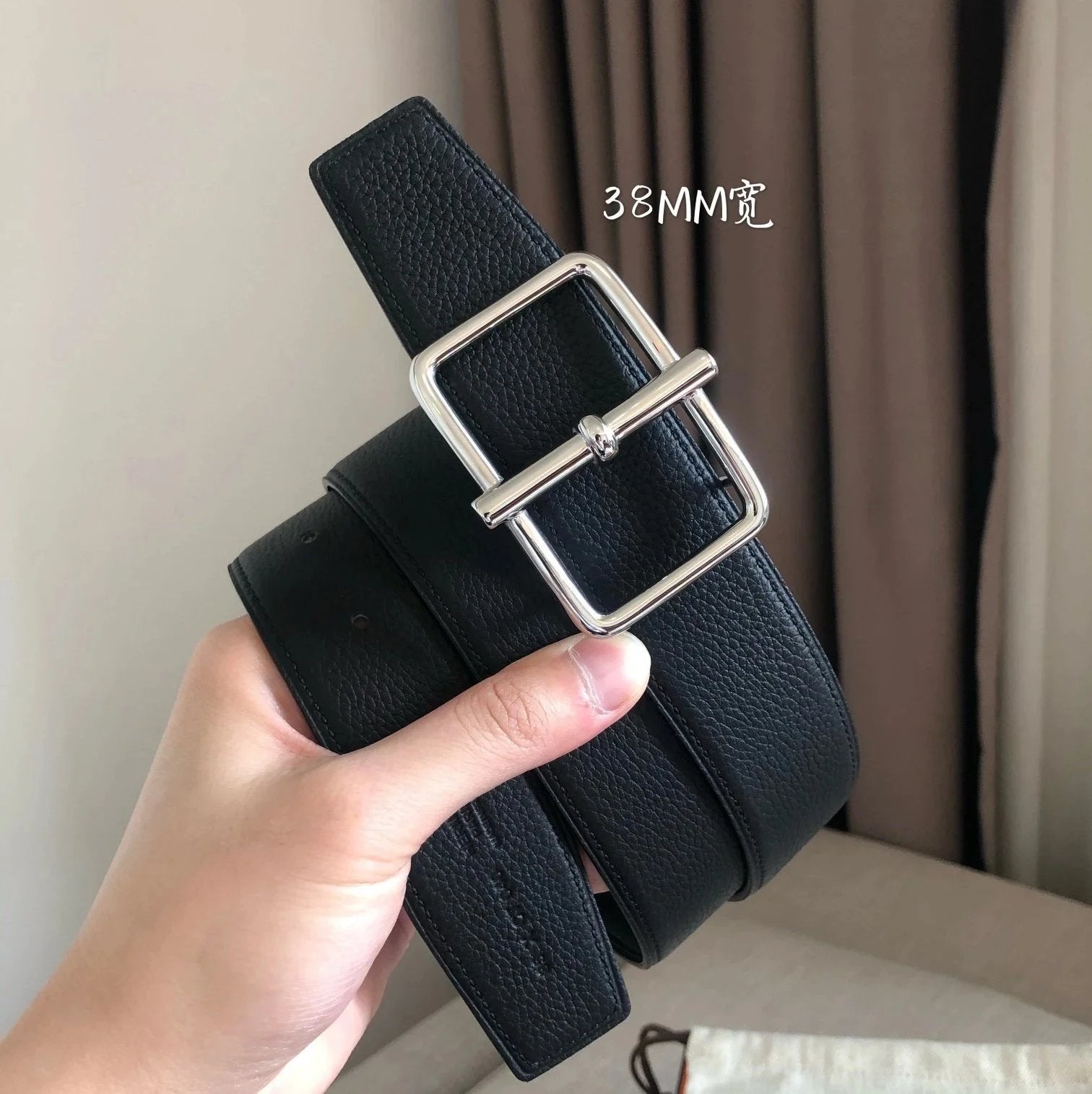 Hermes Belt Top version Double-Sided Head Layer Cowhide Leather Belt Women's Belt Men's Leather Belt Leather Belt for Men and Women h Home Belt3.8cm