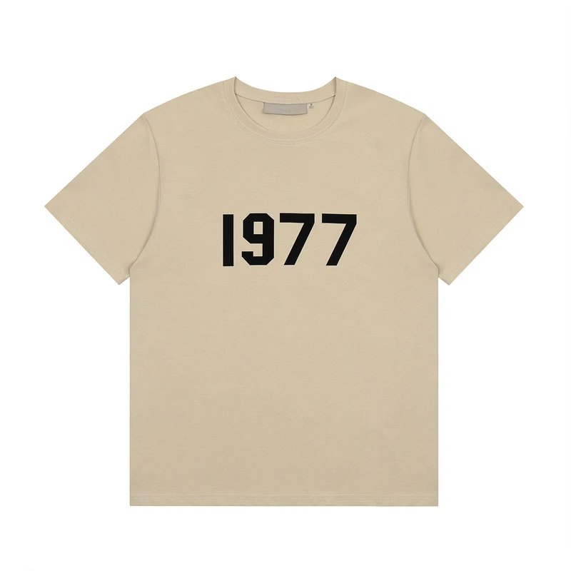 ESSENTIALS T-shirt Fashion Brand High Street Leisure1977Short Sleeve Loose Casual American Men and Women Couple T T-shirt-CY