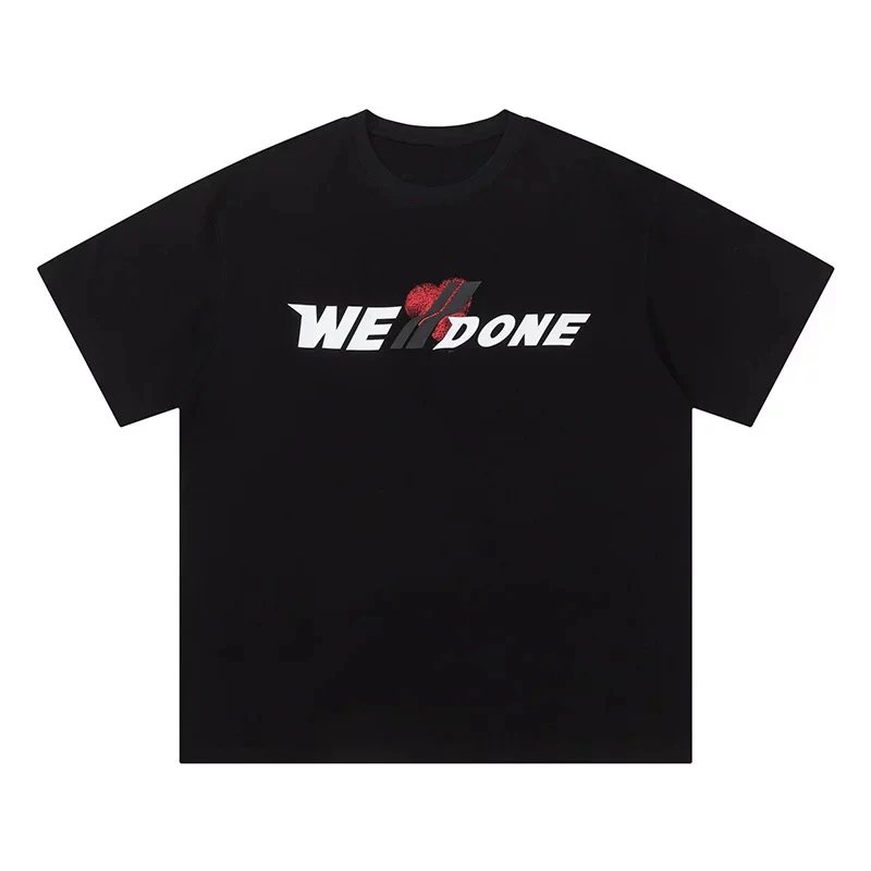 We11done T-shirt Top Version Love Letter Print Summer Short Sleeve Men and Women Loose Fashion Brand Half Sleeve T T-shirt