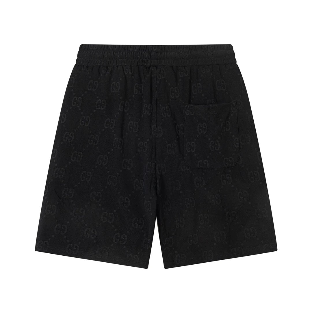 Gucci Shorts Double FF Woven Jacquard Towel Shorts Five-Point Shorts Drawstring Heavy American Casual Summer Pants5Two-in-One Casual Sweatpants for Men and Women