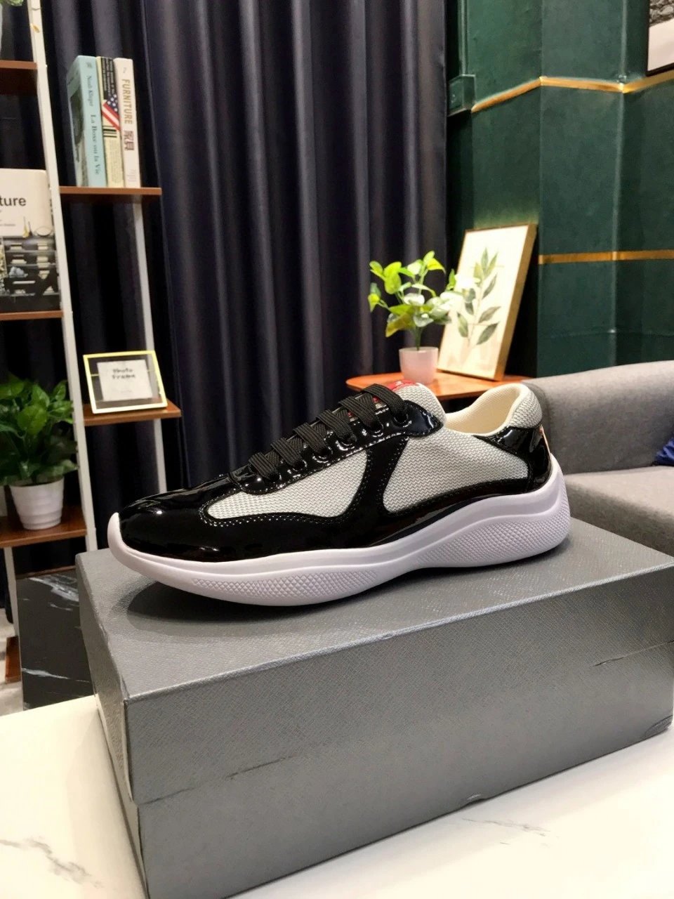 PRADA Shoes Summer in Stock Blue Flat Heel Leisure Low Top Fashion Shoes round Toe All-Matching Foreign Trade Shoes cf26