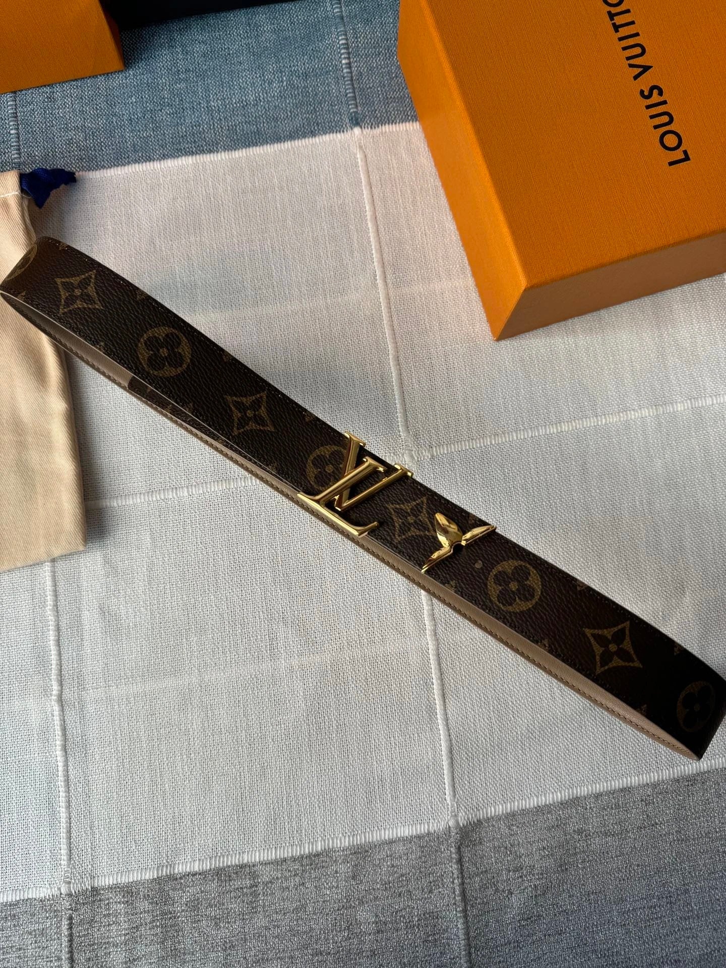 Louis Vuitton LV Belt Top version 【Counter Quality】Belt New Belt3.0cm Women's Belt Metal Buckle Women's Leather Belt with Classic Presbyopic Chessboard Grid Belt with Genuine Goods Packaging No Problem in and out of the Counter Versatile Casual Fashion Fo