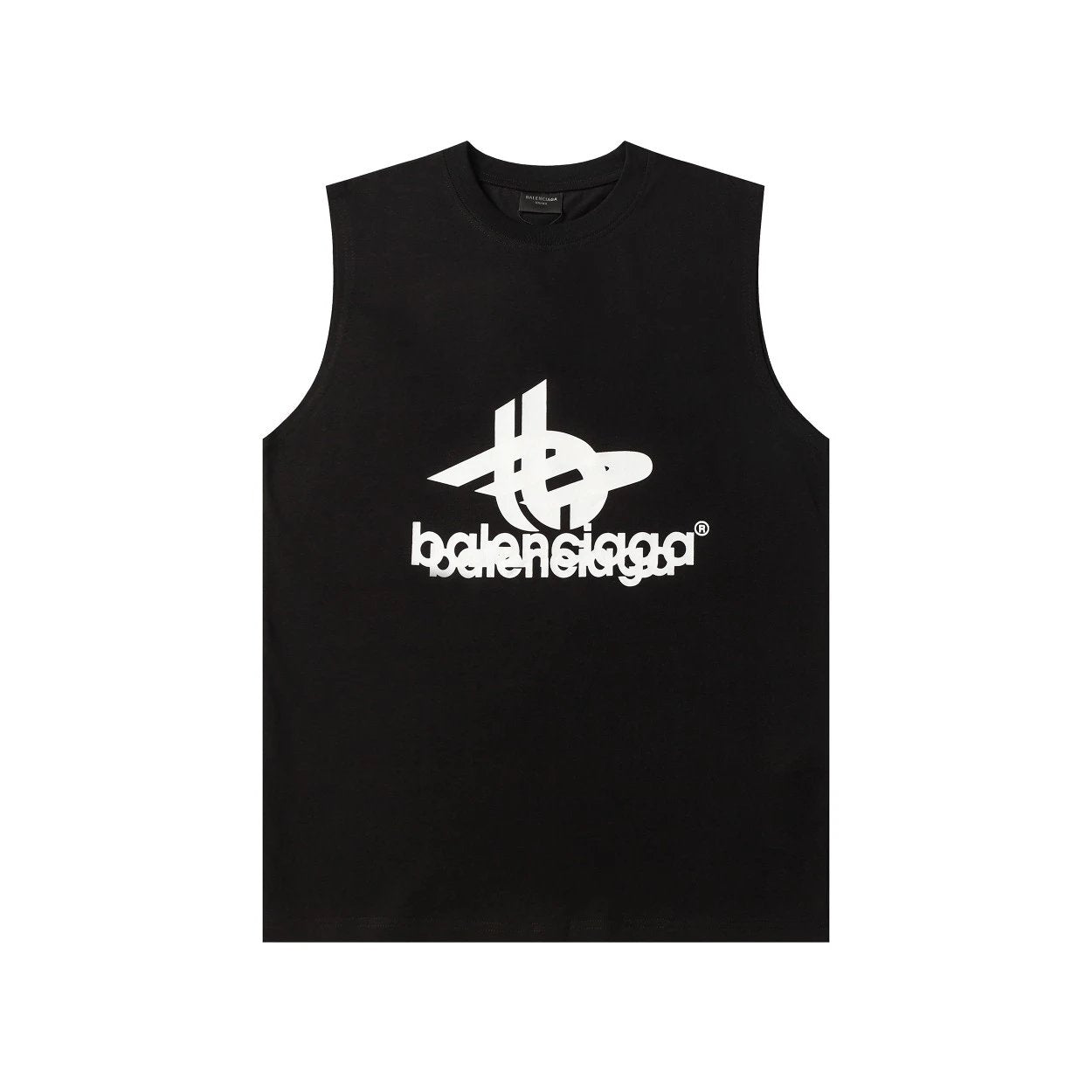 Balenciaga T-shirt Front and Back Tape Printing Overlapping Letter Printing logo Sleeveless Short Sleeve Sleeveless Vest25ss New Pure Cotton Unisex Base Shirt T T-shirt OS Loose Fit Half Sleeve T-Shirt