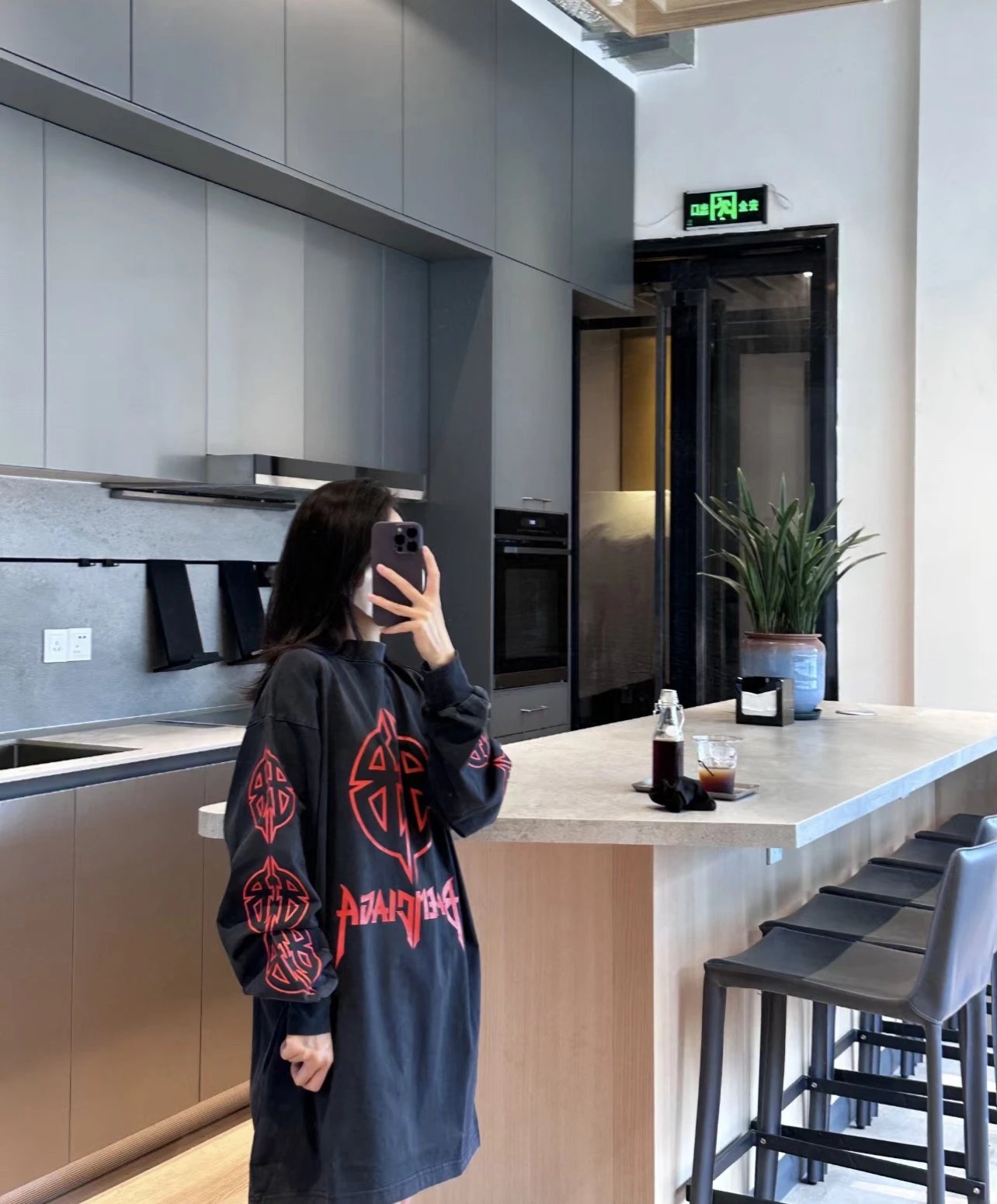 Balenciaga Hoodie 24FW Alien Double B Letter Long Sleeve T Pullover Sweatshirt Unisex Sports Casual Loose Fit Versatile New Autumn Winter Collection