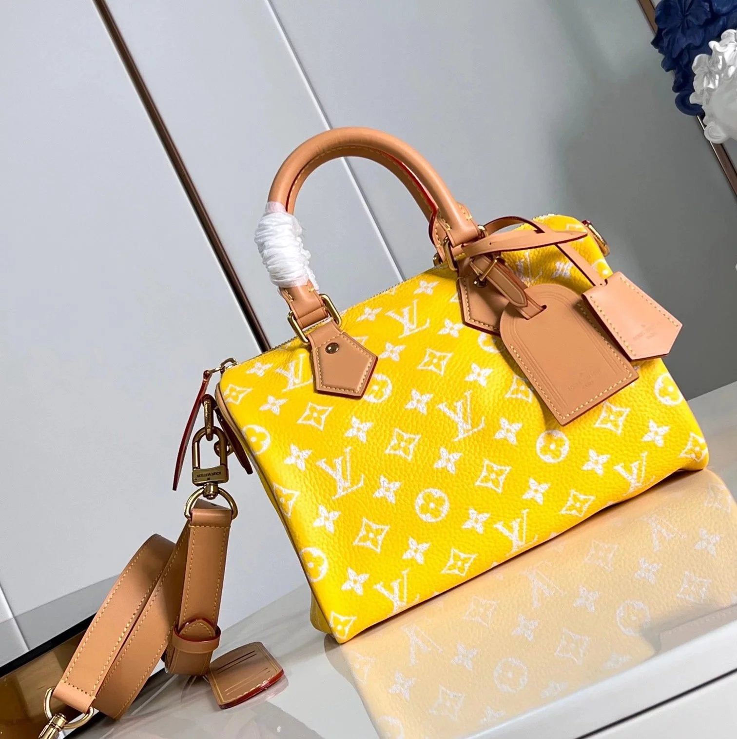 Louis Vuitton LV Women's Bag Top version 【Highest Quality】24New M24424This Paragraph SpeedyP9Bandoulière25Monogram Leather Handbags Deliver NATRICH Texture with Soft Cow Leather25cm Pillow bag