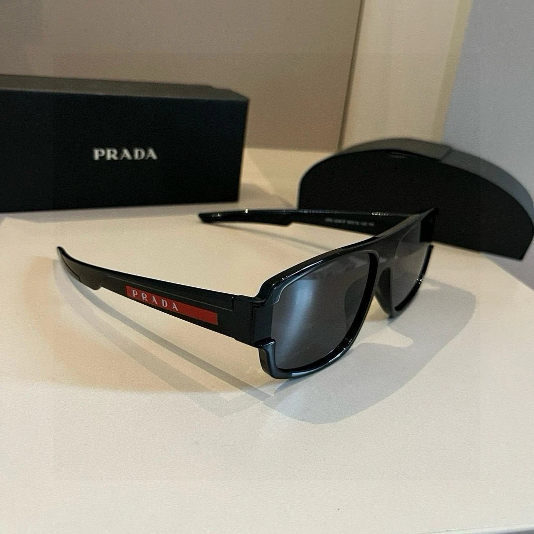 PRADA Sunglasses Oval Frame Sunglasses Slimming No Prescription UV Protection for Men and Women Couples Driving Beach Fishing25ss New Sports Casual Versatile