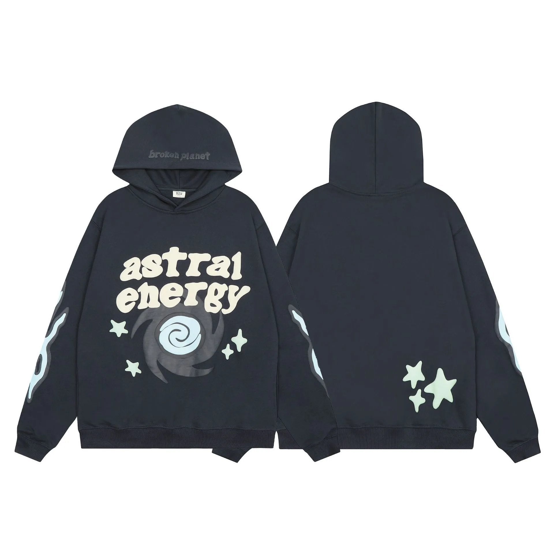 Broken Planet Market Hoodie American Fashion Brand Hip Hop Letters Printing plus Velvet Couple Models All-Match Hoodie-CY