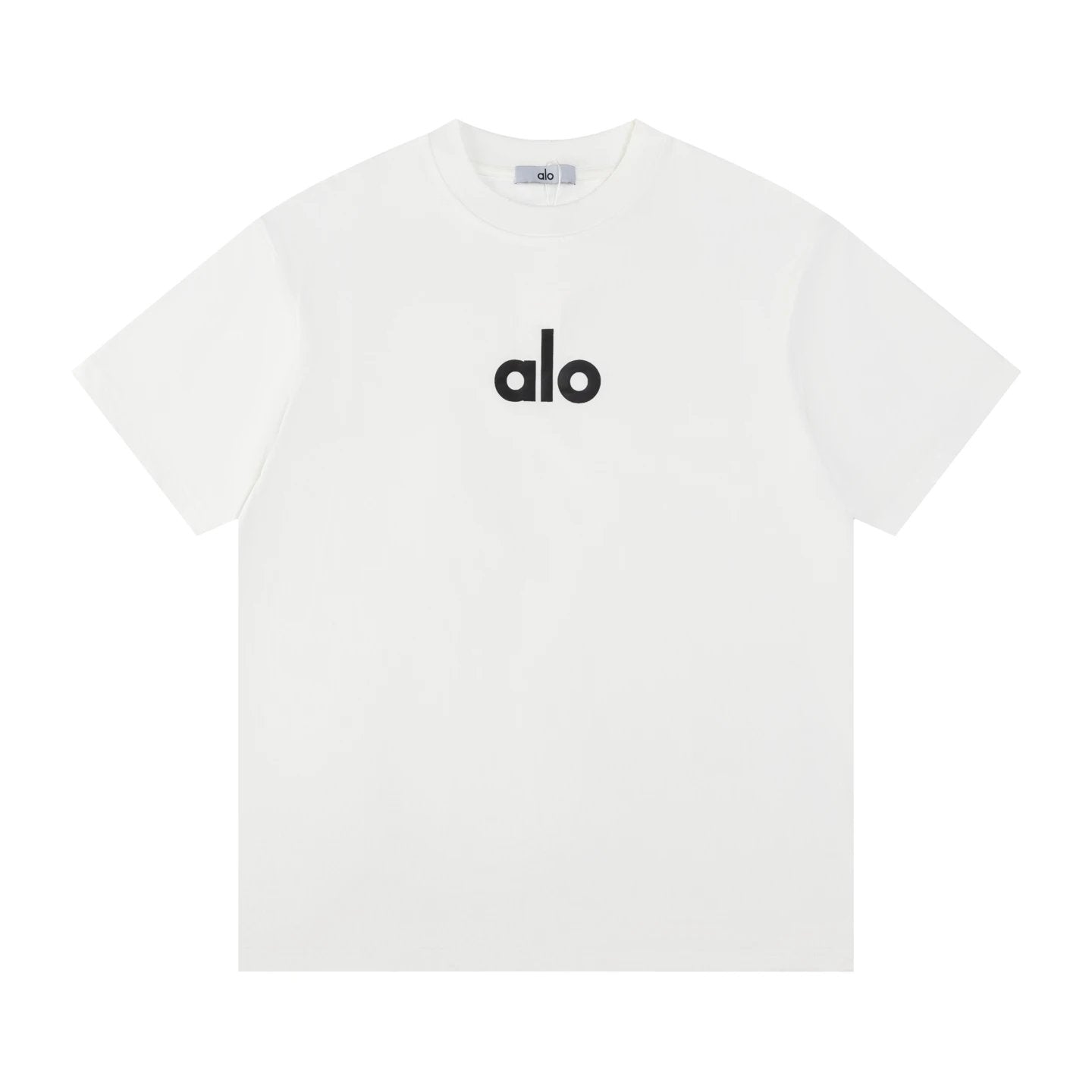 Alo Yoga T-shirt Front and back brand letter print logo round Neck Short Sleeve25ss New pure cotton T Unisex T-Shirt OS Drop Shoulder Loose Fit Base Shirt Top T-Shirt Short Sleeve