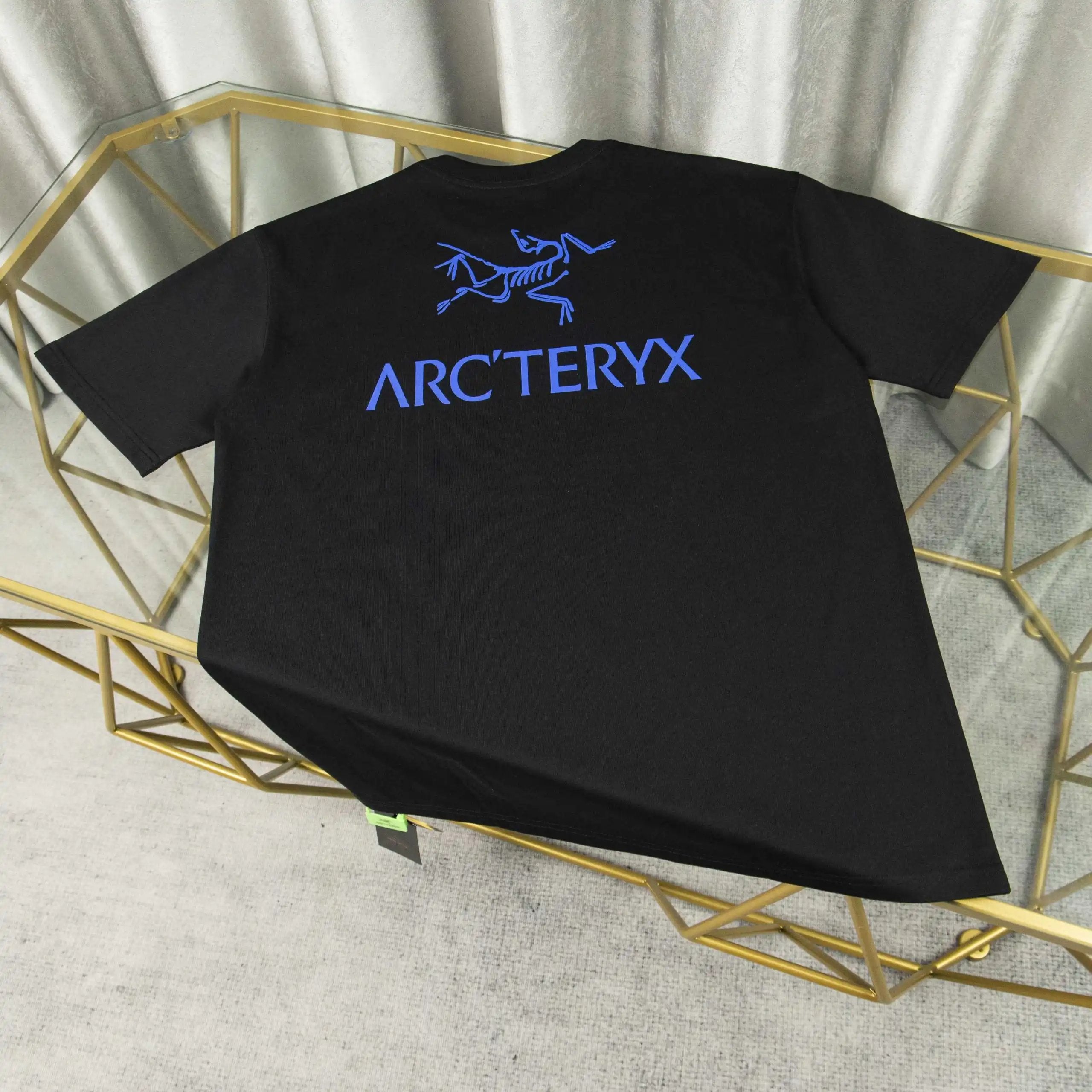 Arc'teryx T-shirt Back Bird Skeleton Letter Print logo round Neck Short Sleeve25ss New Pure Cotton Unisex Style T Casual T-Shirt Base Layer Shirt OS Loose Fit Half Sleeve Top Plus Size