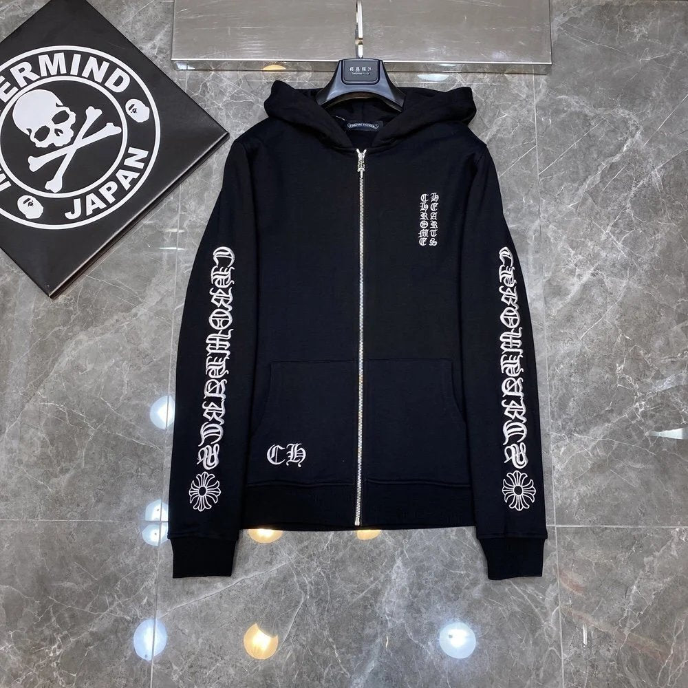 Chrome Hearts Hoodie Cross Hooded Sweater Loose Men's and Women's Zipper Hoodie