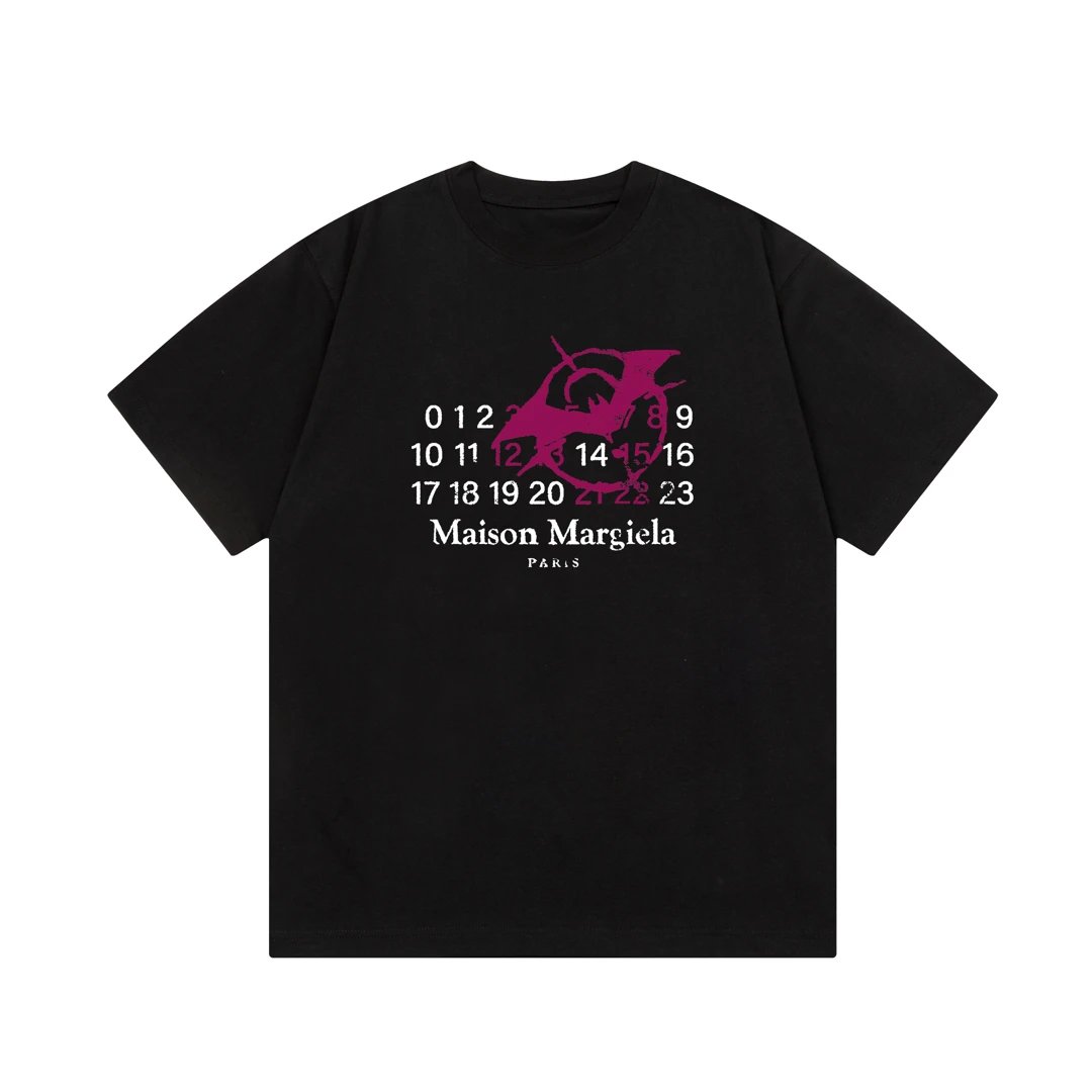 Maison Margiela T-shirt Chest Number Print logo round Neck Short Sleeve25ss New Pure Cotton Unisex Style T T-shirt OS Loose Fit Base Shirt Top Half Sleeve T-Shirt