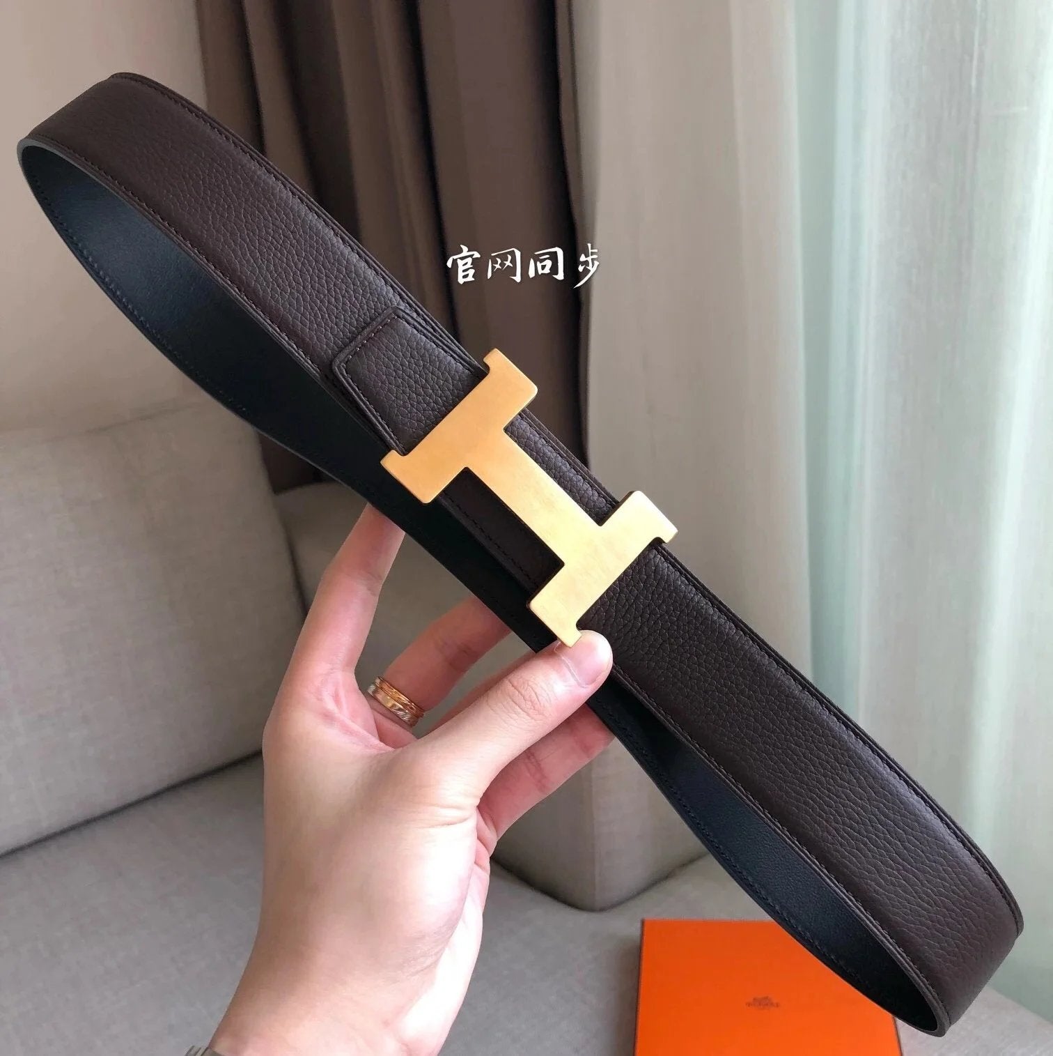 Hermes Belt Top version Belt Men's Leather Belt H Buckle Classic Business Casual Belt High-End Quality