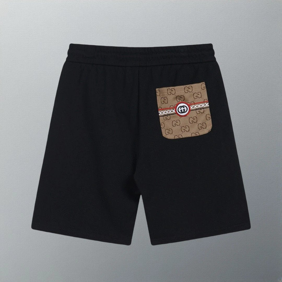 Gucci Shorts Back Pocket Jacquard Matching Double G Embroidered Ribbon logo Five-point Shorts25ss New Drawstring Casual Summer Pants5Two-in-One Casual Sweatpants for Men and Women, Pure Cotton Joggers