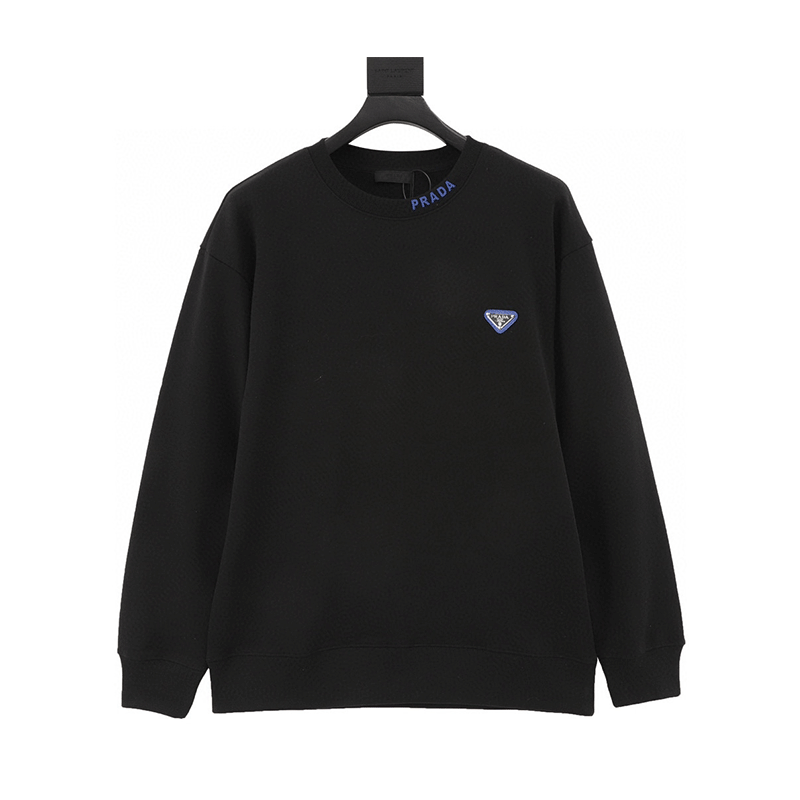PRADA Hoodie Triangle Collar Letter Crew Neck Sweater for Men and Women