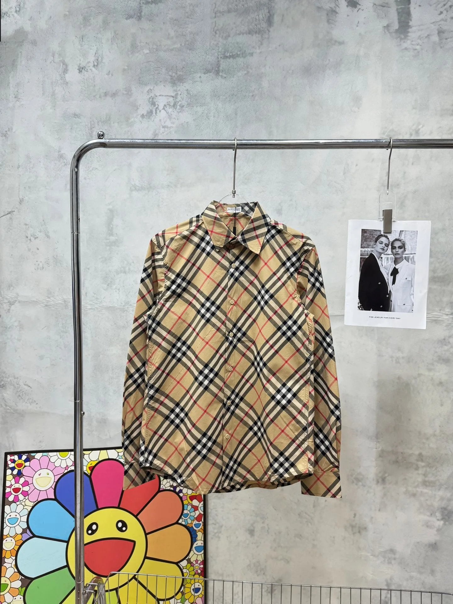 Burberry Shirt Twill Check Classic Shirt Casual Loose Versatile Turn-down Collar Long Sleeve Shirt os Unisex Inner Layer Design24ss Autumn and Winter New Products