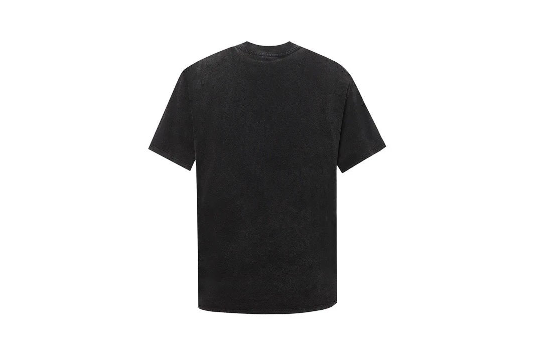 Balenciaga T-shirt Collaboration Style Distressed Embroidered Round Neck Short Sleeve Pure Cotton T T-shirt OS Loose Fit Unisex Summer New Casual Base Shirt Simple T-Shirt