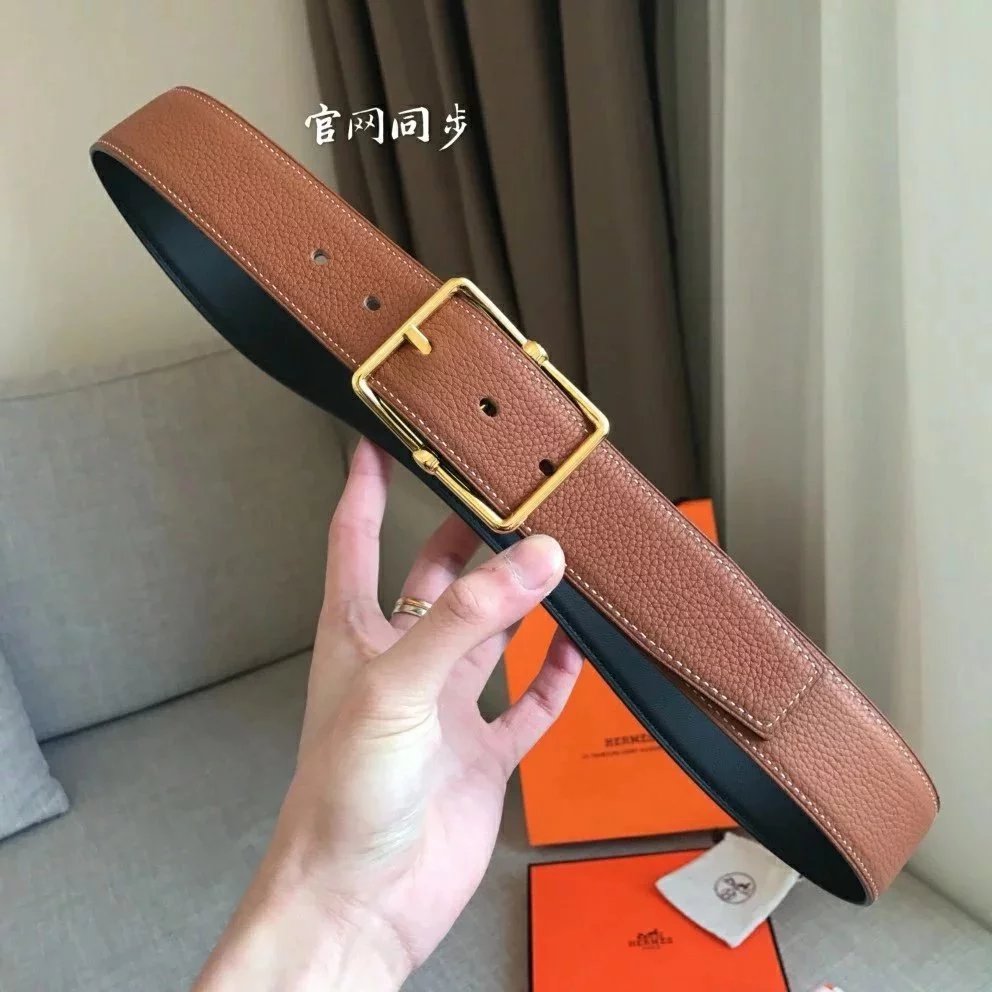 Hermes Belt Top version High Quality H Home Belt Men's Imported Calfskin Double-Sided Available Belt Width3.8cm