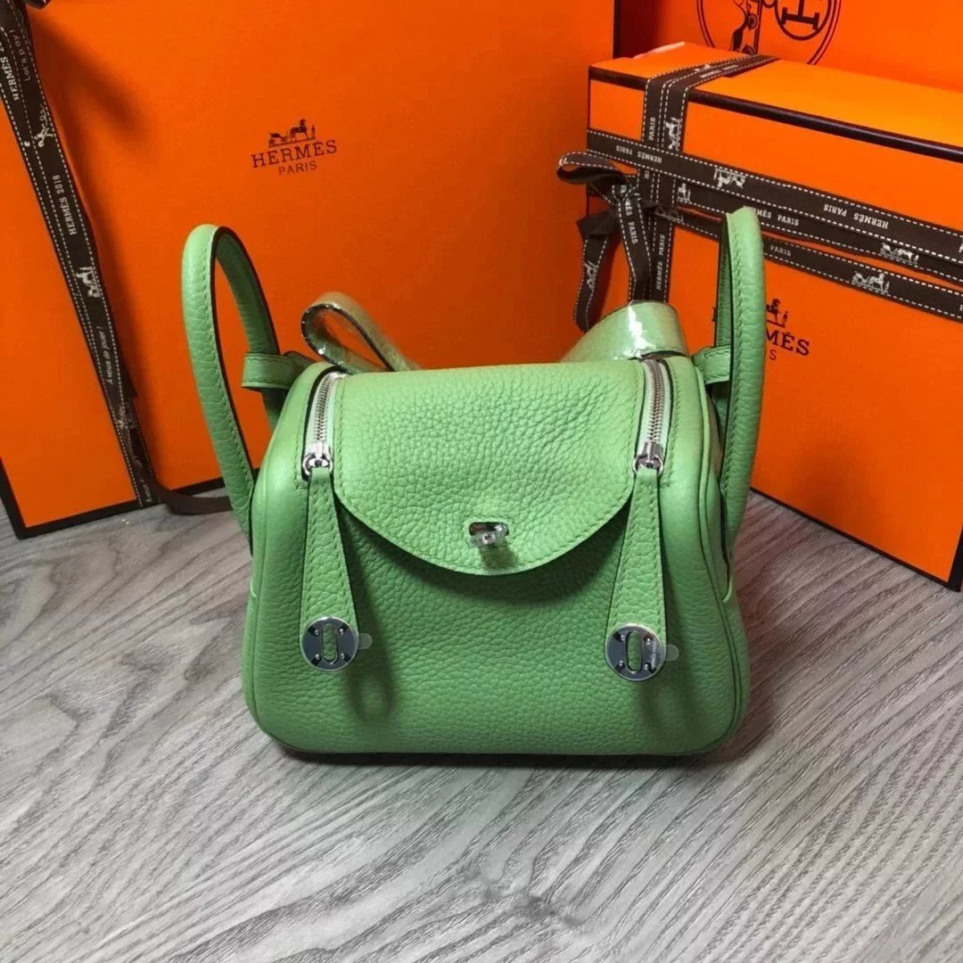 Hermes men's bag Top version 【H Handmade】2020Imported Calfskin Pure Hand Lindy Bag Doctor Bag Shoulder Handbag Medical Box Minilindy19cm26cm Women's Bag