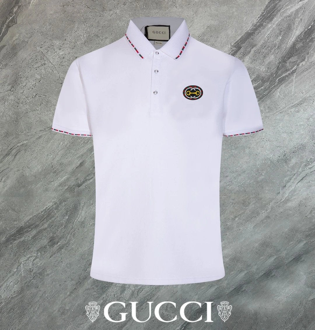 Gucci T-shirt Double-breasted G Letters logo Embroidery POLO Shirt Lapel Short Sleeve25ss New Unisex Summer Short Sleeve OS Loose T Business Half Sleeve Shirt Plus Size T-Shirt