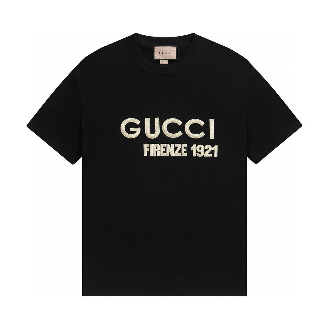 Gucci T-shirt Chest Letter Print logo round Neck Short Sleeve25ss New pure cotton T Unisex T-Shirt OS Drop Shoulder Loose Fit Base Shirt Top T-Shirt Short Sleeve