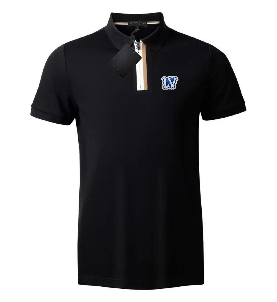 Louis Vuitton LV T-shirt Unique Letter Print on Chest logoPOLO Shirt Lapel Short Sleeve25ss New Unisex Summer Short Sleeve OS Loose T Business Half Sleeve Shirt Plus Size T-Shirt