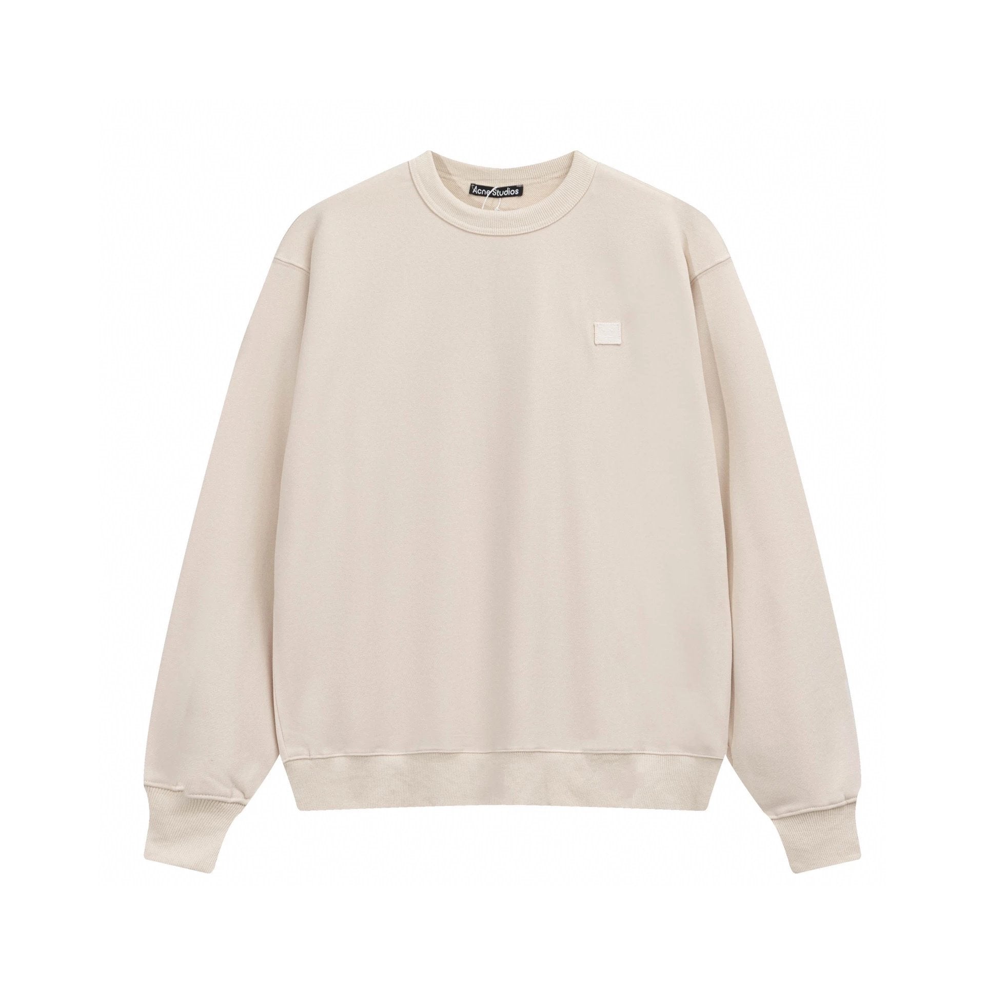 Acne Studios Hoodie Top Version Classic Small Square Smiley Face Sweater for Women Autumn and Winter New Casual Loose Pure Cotton Couple Fashion Brand Top Men