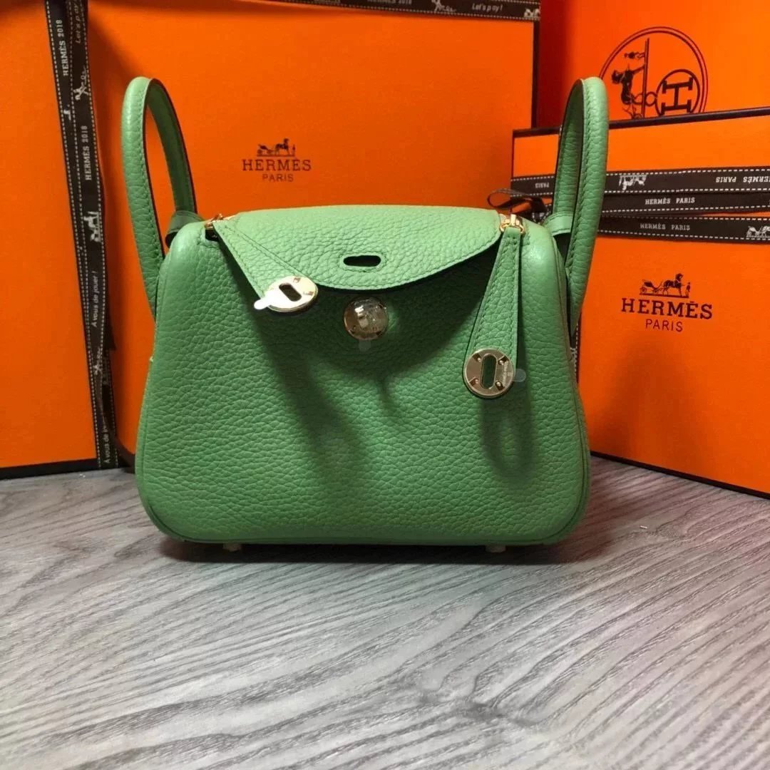 Hermes men's bag Top version 【H Handmade】2020Imported Calfskin Pure Hand Lindy Bag Doctor Bag Shoulder Handbag Medical Box Minilindy19cm26cm Women's Bag