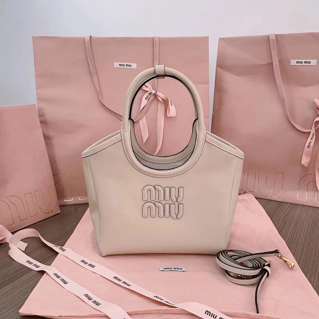 Miu Miu Bag Top version New Isidan Limited Tote Bag Imported Calfskin Small Size Handbag Shopping Bag SF Free Shipping5BG288