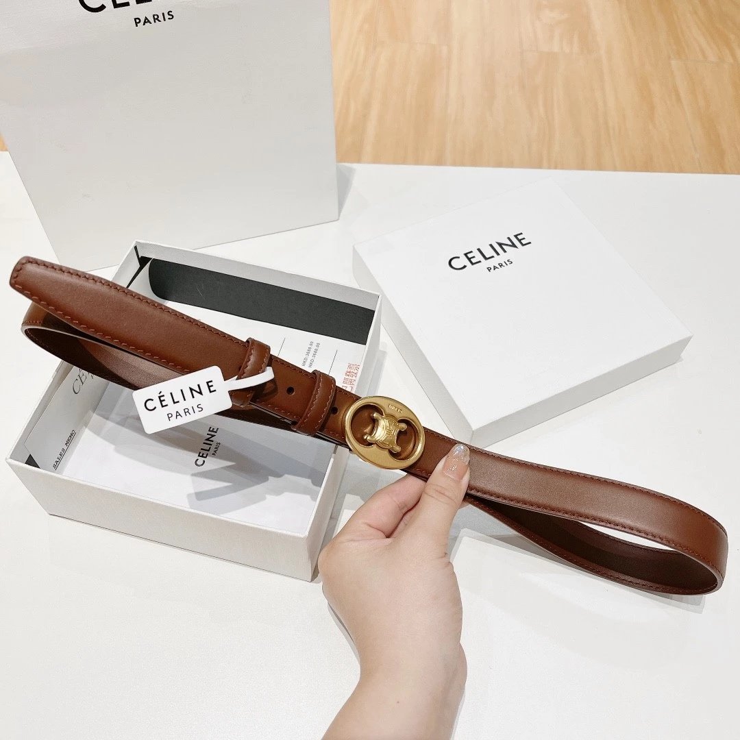 Celine Belt Top version Goods Belt Belt Female Arc De Triomphe Belt Arc De Triomphe Belt Black Retro Hair Style Belt Bright Gold Head Belt Belt Double-Sided Belt Women's Belt Women's Belt Belt Women's Belt2.5Belt Women's Belt Belt