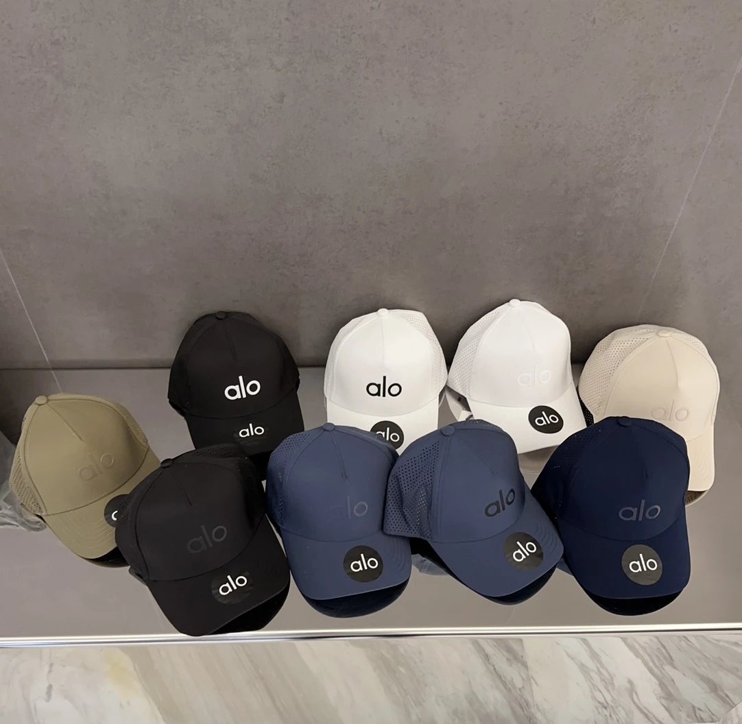 Alo Yoga Hat Classic Letters logo Baseball Cap Sunshade Sun Protection Duckbill Cap Slimming Face Curved Brim Versatile Large Head Circumference Sports Hat Unisex Couple Style