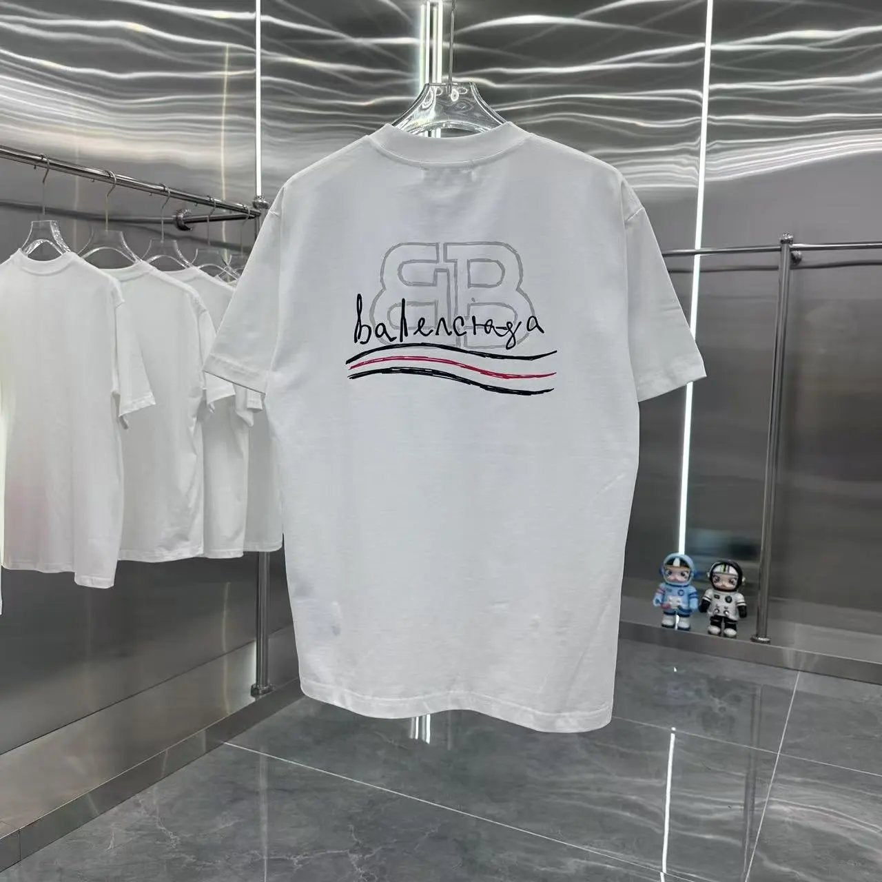 Balenciaga T-shirt Backrest Cola Double B Letter Printing logo round Neck Short Sleeve25ss New pure cotton T Unisex T-Shirt OS Loose Fit Base Shirt Top Half Sleeve T-Shirt