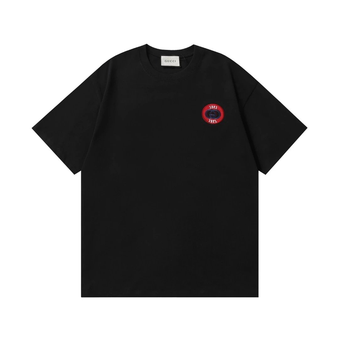 Gucci T-shirt Double G Alphabet Number Colorful Embroidered Round Neck Short Sleeve25ss New Pure Cotton Unisex Style T T-shirt OS Loose Fit Base Shirt Short Sleeve T-Shirt Top