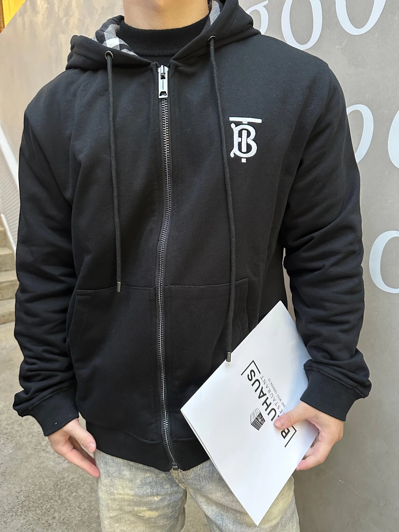 Burberry Hoodie Chest Logo Zip-Up Hoodie Sweatshirt Unisex Sports Casual OS Loose fit versatile style