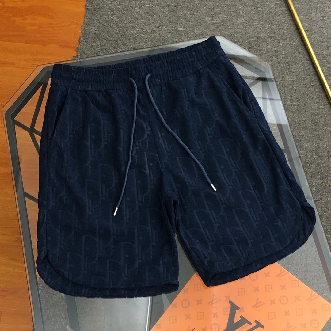 Dior shorts Allover Letter Jacquard Pattern logo Five-point Shorts25ss New Drawstring Casual Pants for Men and Women, Summer Style5Two-in-One Casual Sweatpants Pure Cotton Joggers