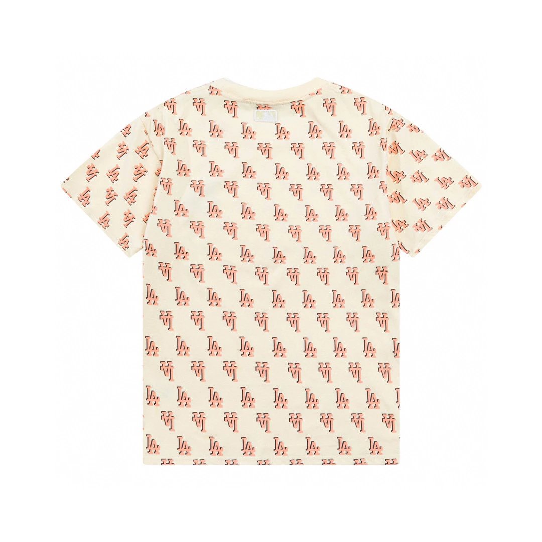 MLB T-shirt Top Version&Men and Women T T-shirt Retro Presbyopic Full Printed Short Sleeve Couple Sports Loose Casual Embroidery Half Sleeve T-shirt Fashion