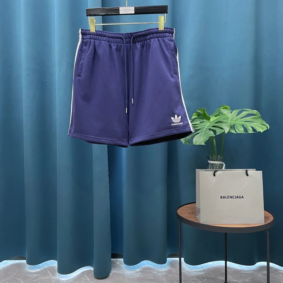 Balenciaga Shorts Classic Clover Embroidery logo Five-point Shorts25ss New Drawstring Casual Summer Pants American Style5Two-in-One Casual Sweatpants for Men and Women, Pure Cotton Joggers