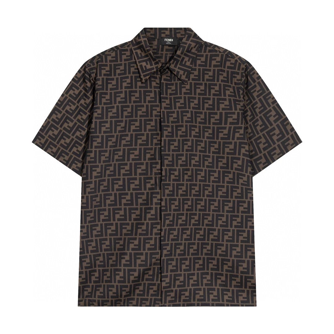 FENDI Shirt T-shirt Top Version New Men's and Women's Same Style New Presbyopic Casual Short-Sleeved Shirt Fashion Brand