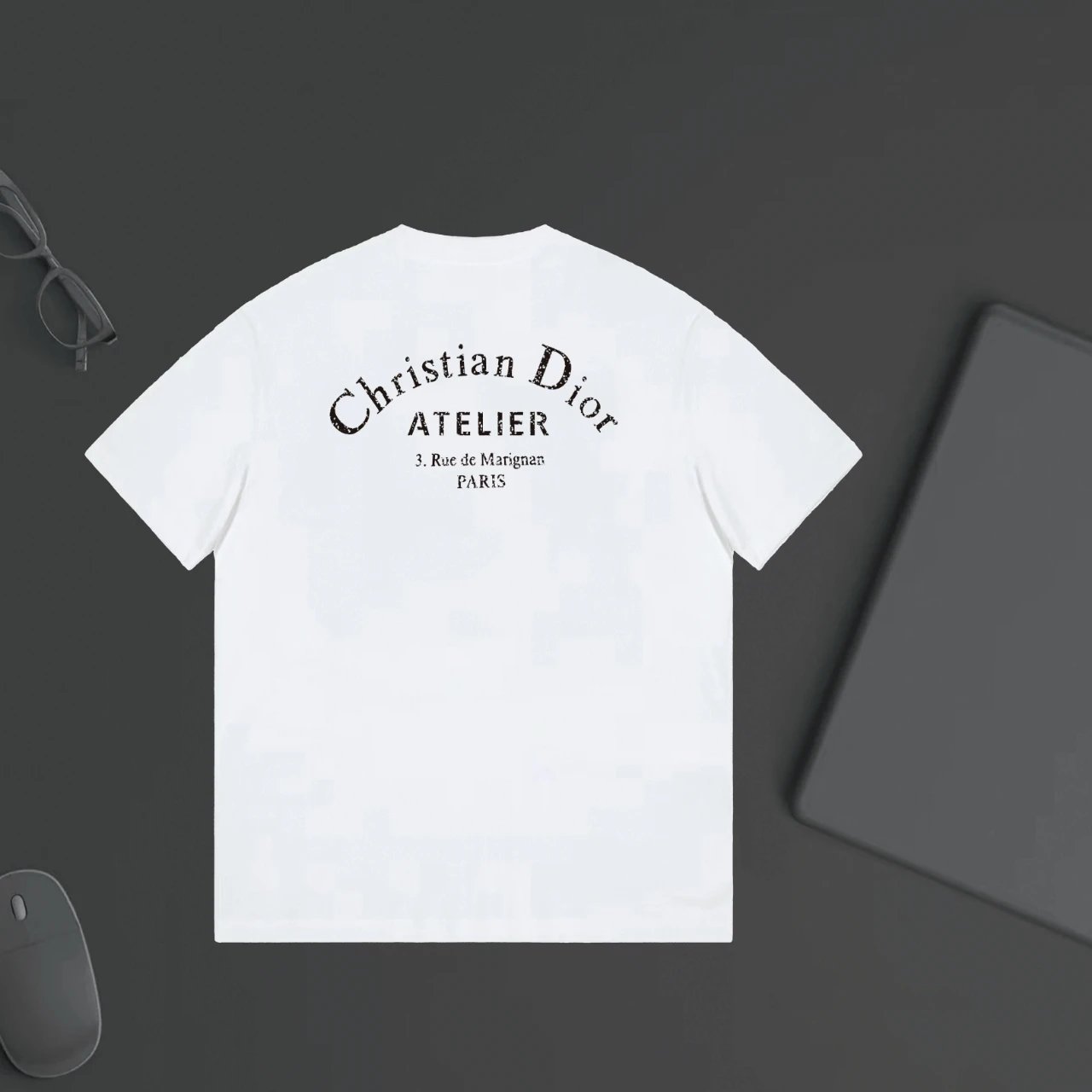 Dior T-shirt Front and Rear Letter Printing logo round Neck Short Sleeve25ss New Pure Cotton Unisex Style T T-shirt OS Loose Fit Base Shirt Top Half Sleeve T-Shirt