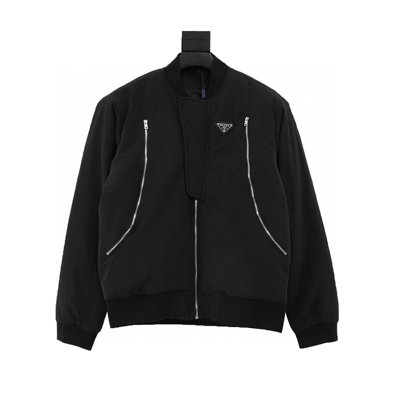 PRADA Jackets Triangle Mark Baseball Uniform Cotton Coat Jacket Men and Women Same Style