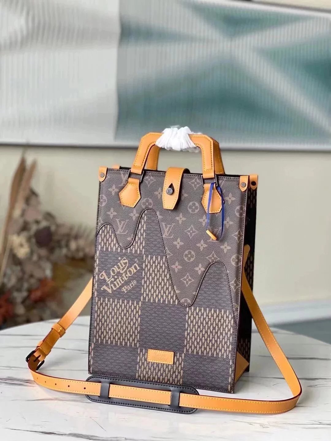 Louis Vuitton LV briefcase Top version M40355N55459NIGO Joint Name Series File Holder minitote2020Autumn and Winter New Oversized Chessboard Shoulder Bag Handbag Women's Bag Men's Bag Tote Bag