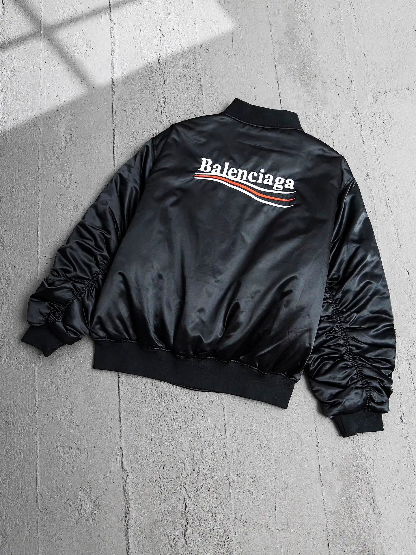 Balenciaga Down Jacket Wave Cola Embroidered Padded Baseball Jacket Flight Jacket Cotton Jacket Casual Loose Stand Collar Coat Bread Jacket Sportswear os Unisex Style24ss New Winter Products