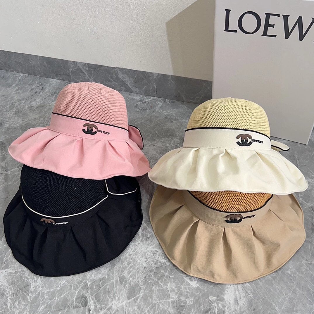 Chanel Hat Sun Hat with Dustproof Bag High Quality Fashion Big Hat2024New Vinyl Woven Bucket Hat,Wide Brim Super Easy to Match,Buy without Hesitation a Must-Have for Travel